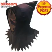 AC1309 Black Ghoul Hooded See Out Through Mask Face Costume Halloween Accessory