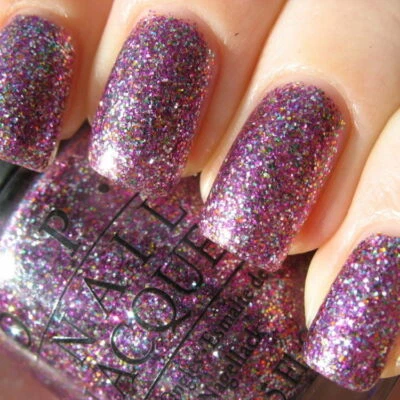 OPI - Show It And Glow It - B07 Burlesque Purple & Rainbow Glitter Nail Polish