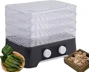 Food Dryer, 4-Layer Jerky Dryer with 30-70℃Temperature Controller, with Dual knob Control, Electric Food Preserver for Fruits, Veggies, Meats & Dog Treats
