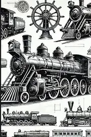 Steam Train Notebook - 120-Page Locomotive-Themed: Blank Lined Journal with Margins for Train Enthusiasts