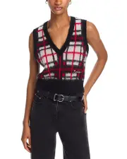 Re/Done Tartan V Neck Vest