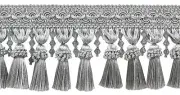 Beaded Tassel Fringe with Gimp Header, Color# 79 - Cool Grey [27 Yards]