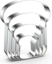 Slice of Bread Cookie Cutter Set - 5", 4", 3", 2" - 4 Piece Toast Food Cookie Cutters Shapes - Stainless Steel