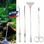Aquarium Tank Spatula Tool Scissor Aquatic Plant 4 in 1 Tweezers Stainless Steel