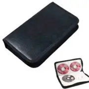 80Disc CD Holder DVD Case Storage Wallet VCD Organizer Faux Leather Bag