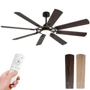 Ceiling Fans with Lights and Remote,72 Inch Farmhouse Large Ceiling fan,Black...