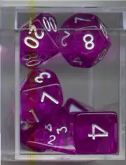 NEW CUBE RPG Dice Set of 7 - Translucent Purple