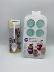 Wilton Shot Glass Mold & Wilton Drizzling Spoon NEW