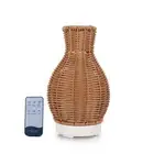 Orku Essential Oil Aroma Diffuser And Remote - 100Ml Rattan Vase Mist Humidifier