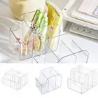 Three Grid Storage Box Plastic Pen Container Desktop Organizer Back To School