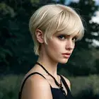 613 Pixie Cut Human Hair Wig No Lace Blonde Short Wig For Women Christmas Party