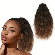 Gradient Short Corn Wave Ponytail Drawstring Ponytail 10 Inch Curly Extension