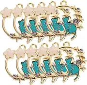 FRCOLOR 10pcs Multi-Function Cat Charms for Jewelry Making Decorative Pendant for Bracelets Necklaces Earrings Keychains Unique Cat-Shaped Charms Vibrant Colors