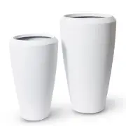 2pc E Style Malik Tall Flower Planters Set Home/Garden Decor 70cm/86cm White