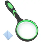 Handheld Magnifying Glass, 10X Magnifying Glass for Reading with Cleaning Clo...