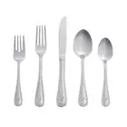 10-160 Beaded 46 Piece Monogrammed Flatware Set Letter P No size Silver