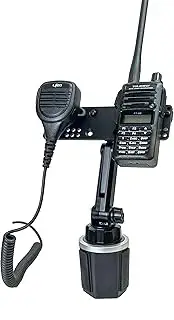 Cup Holder Mount with Height Adjustment and Mic Holder for Anytone BaoFeng Icom Kenwood Yaesu Wouxon HT's