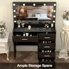 NEW Dressing Table with LED Mirror Modern Makeup Desk Vanity Table Set Drawers