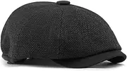 [Dalababa] Men's Beret, 8 Panel Flat Cap, Adjustable Newsboy Gatsby Hat, Peaked Cap, Retro Breathable Beret Cap, Unisex for Summer, 55-59 cm