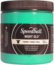 SPEEDBALL FABRIC Screen Printing Ink 8 Ounce 47522 NIGHT GLO GREEN FREE SHIP