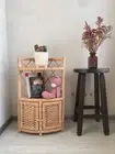 wicker corner shelf eco-friendly wicker cabinet cupboard rustic bookcase