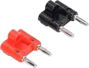 2Pcs 4mm Double Row Banana Plug Cross Connector Accessory Set Kit Audio Speaker