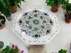 Octagon Marble Side Table Precious Handmade Work Luxury Bedroom Furniture Decors