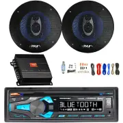 In-Dash Bluetooth AM/FM CD Stereo Receiver, 2x 6.5'' 360W Speaker, Amp w/Kit