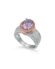 Suzy Levian Two-Tone Silver 4.90 ct. tw. Gemstone Statement Ring 5