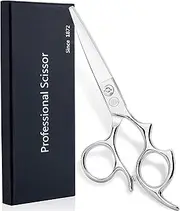 Moontay 5.5" Hair Cutting Shears with Large Finger Holes, Professional Barber Stylist Scissors, Salon Hair Cutting Scissors, 440C Japanese Stainless Steel, Silver