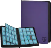16 Pockets Trading Card Zipper Binder for 1000+ Cards (Purple 16)