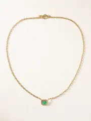 [Octavia Elizabeth] Octavia Elizabeth - Seagrape 18-karat Recycled Gold Emerald Necklace - Green - One size One size Green