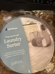 Whitmor Pop and Fold Laundry Sorter NWT Paloma Gray Organization Mesh Laundry