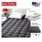 Breathable Cotton King Size Mattress Protector 78x80" with Down Alternative Fill