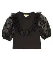 [Stella McCartney Kids] Stella McCartney Kids Polka-dot cotton top Y 4 black