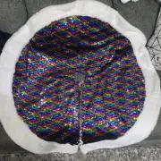 Rainbow Colored Christmas Tree Skirt