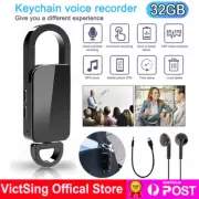 32GB 384 Hour Mini Voice Activated Recorder Audio Recording MP3 Player Key Chain