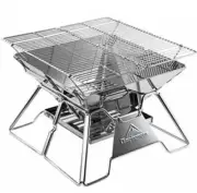 CAMPING MOON 2 height adjustable fire pit BBQ stove with storage bag NEW
