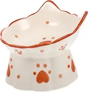 Luxshiny Elevated Cat Bowl with Ear Design Reusable Cat Food and Water Dish Tipping Pet Feeding Tool for Comfortable Eating User Friendly and Easy to Clean