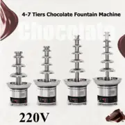 220V 4-7 Tiers Wedding Bride Party Fondue Heating Chocolate Fountain Machiner