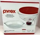 Pyrex basic baking set 4 piece Mixing Bowl Pie Plate Cup--New in original Box!