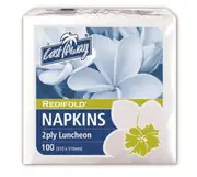 Cast Away Napkin 2ply Luncheon Redifold White 100 Pack x 1