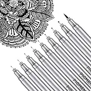 Dyvicl Black Micro-Pen Fineliner Ink Pens - Waterproof Archival Ink Micro Fine Point Writing Drawing Pens for Sketching, Anime, Artist Illustration, Technical Drawing, Office Documents, Scrapbooking
