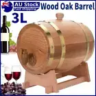 3L Oak/Timber/Wooden Wine Barrel Beer Whiskey Rum Brewing Port Kegs + Stand New