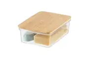 Oggi Clear Tray with Bamboo Lid Small