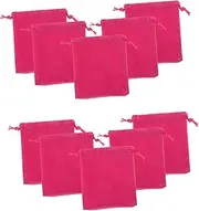 DEARMAMY 10pcs Velvet Jewelry Pouches With Drawstrings Small Flannel Storage Bags Soft Protective Cover For Rings Coins And Travel For Women Men