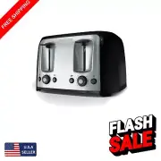 Stylish 4-Slice Toaster: Extra-Wide Slots and 7 Toast Shade Settings for Family