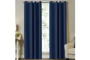Blockout Curtains Pair for Bedroom (2 Panels) Window Treatment Drapes Eyelet Blackout Curtains for Living Room, Navy Blue