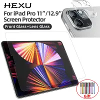 在飛比找蝦皮購物優惠-Hexu 2in1 9H 防刮鋼化玻璃適用於 Ipad Pr