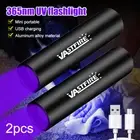 2X Ultra Violet USB LED Flashlight Blacklight Light 365nM Inspection Lamp Torch